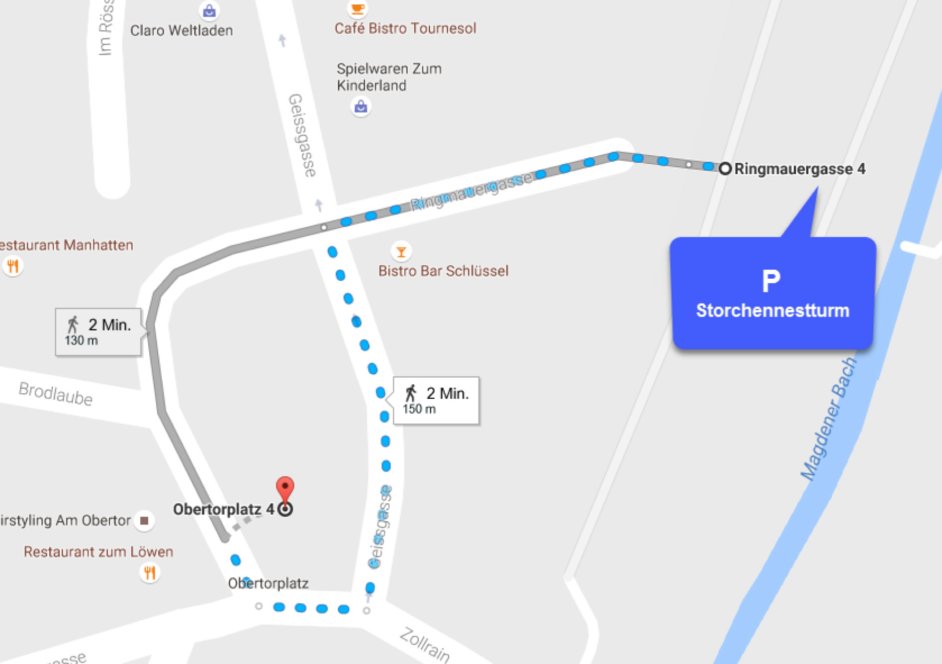 Zu Fuss vom Storchennest